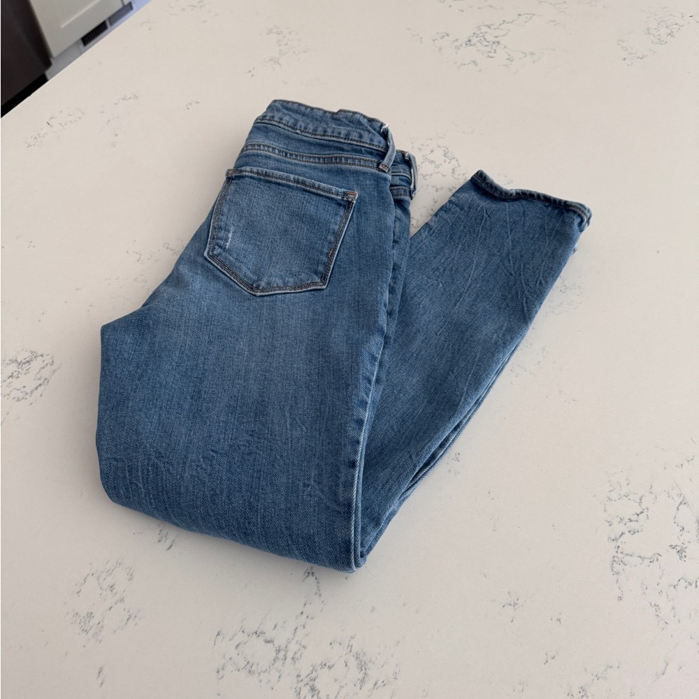 POWER STRAIGHT HIGH RISE SECRET SLIM POCKETS ripped denim jeans